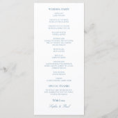 White Dusty Blue Wedding Program (Rückseite)