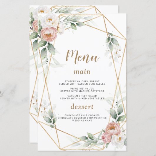 White Dusty Rose Blumengrün (Vorne/Hinten)