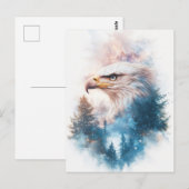 White Eagle and Evergreen Forest Sunset Postkarte (Vorne/Hinten)