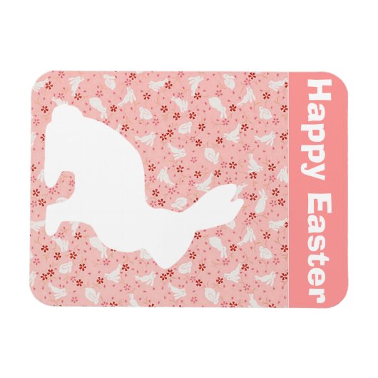 White Easter Bunny Magnet (Horizontal)