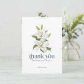 White Easter Lily Retro Typography Dankeskarte (Stehend Vorderseite)