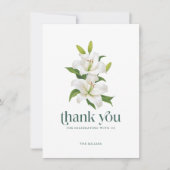 White Easter Lily Retro Typography Dankeskarte (Vorderseite)