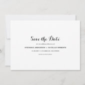 White Eat Drink und sei Verheiratet kalligrafische Save The Date (Rückseite)