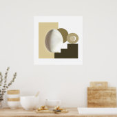 White Egg Modernes Bauhaus Design Poster (Küche)