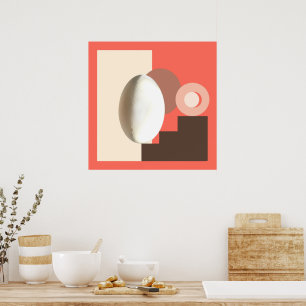 White Egg Modernes Bauhaus Design Poster