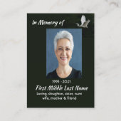 White Egret Bird Memorial Keepsake Visitenkarte (Vorderseite)