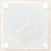 White Egret Foto Elegant Bird Calm Water Nature Glasuntersetzer (Rückseite)