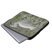 White Egret Foto Green Water Pflanze Lake Bird Laptopschutzhülle (Vorne Knopf)