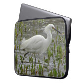 White Egret Foto Green Water Pflanze Lake Bird Laptopschutzhülle (Vorderseite Links)