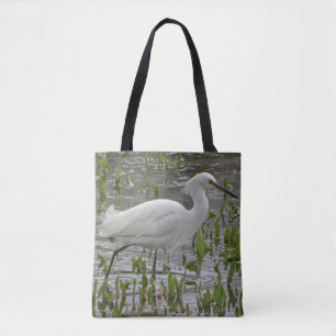 White Egret Green Foliage Nature Foto Bird Tasche