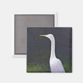 White Egret Magnet (Vorderseite/Rückseite)