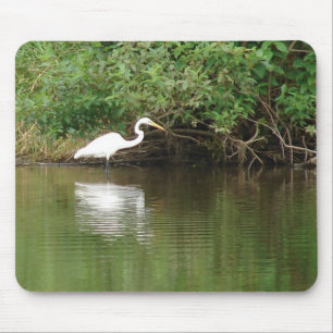 White Egret Mousepad