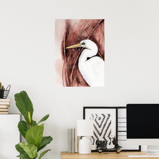 White Egret Poster (Heimbüro)