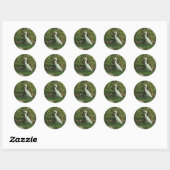 White Egret Runder Aufkleber (Blatt)