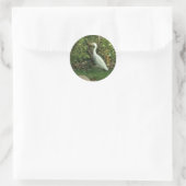 White Egret Runder Aufkleber (Tasche)