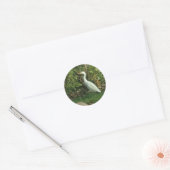 White Egret Runder Aufkleber (Umschlag)