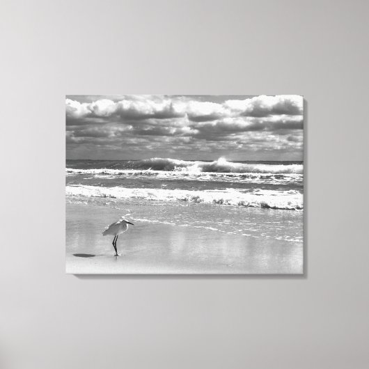White Egret Stretched Canvas Print Leinwanddruck (Vorderseite)