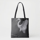 White Egret Tote Bag Tasche (Vorderseite)