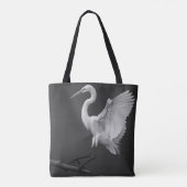 White Egret Tote Bag Tasche (Rückseite)