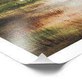 White Egret Watercolor Fotodruck (Ecke)