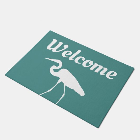 White Egret - Willkommen an der Südküste Fußmatte (Schrägansicht)