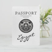 White Egypt Passport Wedding Save the Date (Stehend Vorderseite)