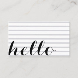 White einfache Schar elegant minimalist „hello“ Visitenkarte