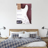 White Electric Gitarre 2 Leinwanddruck (Insitu (Schlafzimmer))