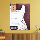 White Electric Gitarre 2 Leinwanddruck (Insitu (Wohnzimmer))