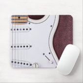 White Electric Gitarre 2 Mousepad (Mit Mouse)