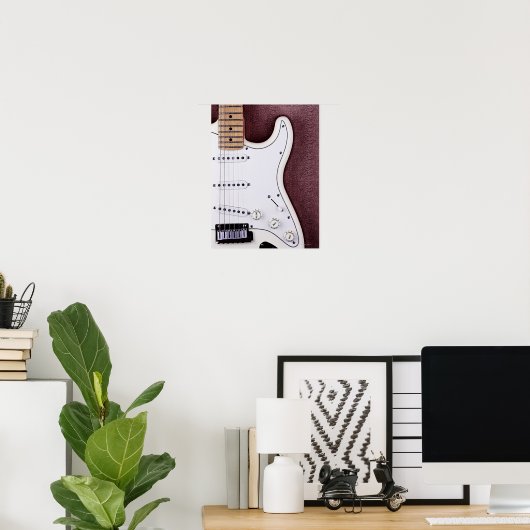 White Electric Gitarre 2 Poster (Heimbüro)