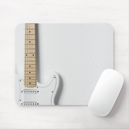 White Electric Gitarre 3 Mousepad (Mit Mouse)