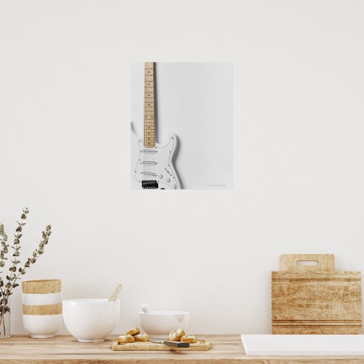 White Electric Gitarre 3 Poster (Küche)