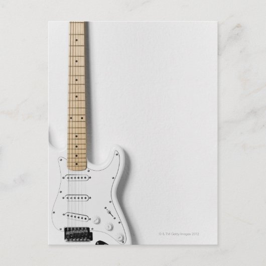 White Electric Gitarre 3 Postkarte (Vorderseite)