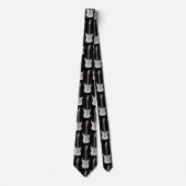 White Electric Gitarre Design Neck Tie Krawatte (Vorderseite)