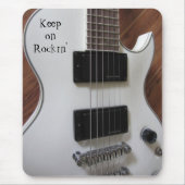 White Electric Gitarre Mousepad (Vorne)