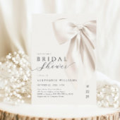 White Elegant Bow Bridal Dusche Einladung