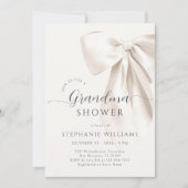 White Elegant Bow Grandma Dusche Einladung (Vorderseite)