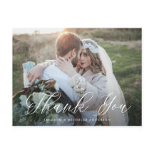 White Elegant Calligraphy Foto Wedding Vielen Dank