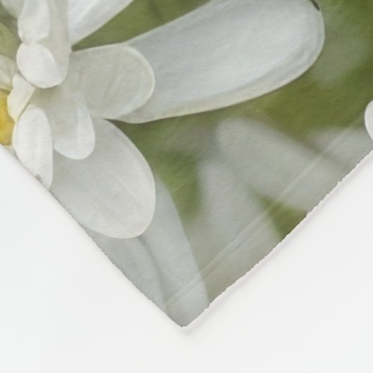 White Elegant Daisies Fleecedecke (Ecke)