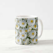 White Elegant Daisies Kaffeetasse (VorderseiteRechts)