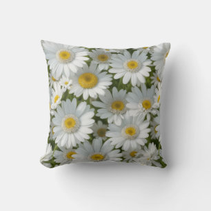 White Elegant Daisies Kissen