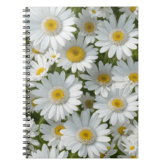 White Elegant Daisies Notizblock (Vorderseite)