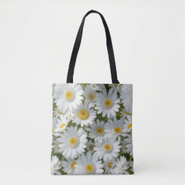 White Elegant Daisies Tasche