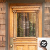 White Elegant Family Name Botanical Leaf Sticker (Haustür)