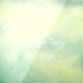 White Elegant Family Name Botanical Leaf Sticker (Blatt 3)