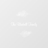 White Elegant Family Name Botanical Leaf Sticker (Blatt)