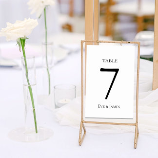 White Elegant Font Modern Formal Wedding Tischnummer
