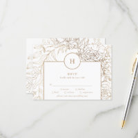 White Elegant Gold Monogram Wreath Wedding
