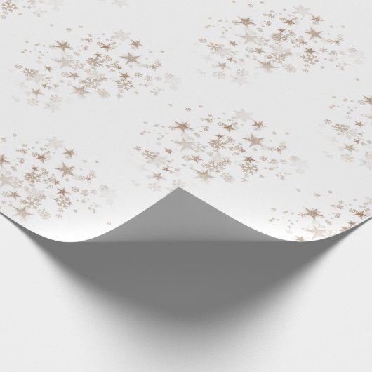 White Elegant Gold Star Holiday New year Gifts  Geschenkpapier (Ecke)